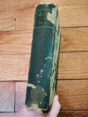 Vintage Dark Green Hardcover Book - Distressed Spine